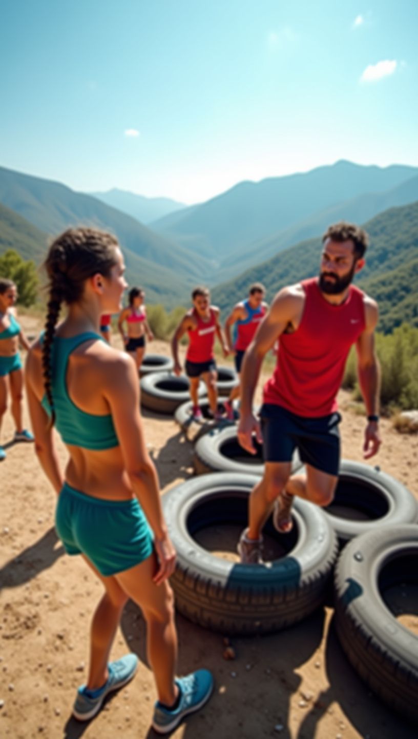 Αθλητική ομάδα σε προπόνηση με φυσικές τροφές για ενέργεια